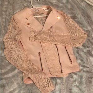 Women misses lace jean jacket